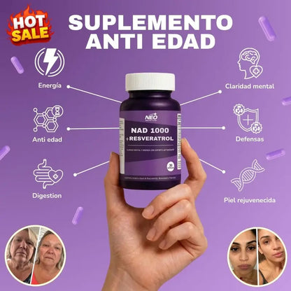 NAD+RESVERATROL - SUPLEMENTO ANTIEDAD